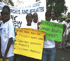 Women’s Groups Marching for the Gender Bills  in Freetown in 2007 (Photo Courtesy of Justin Hane)