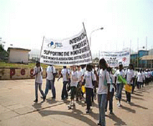 Marching for Gender Equality in Freetown in 2007