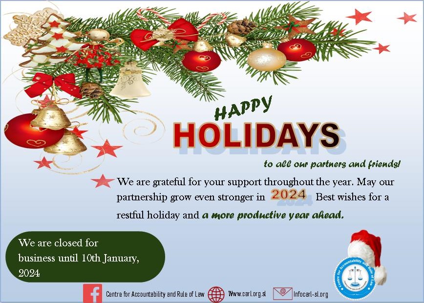 HAPPY HOLIDAYS TO ALL OUR PARTNERS AND FRIENDS!